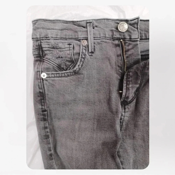 Agolde Sophie Crop High Rise  Skinny Distressed Raw Hem Jeans Size 24 - Picture 13 of 13